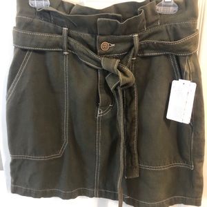 Army green skirt